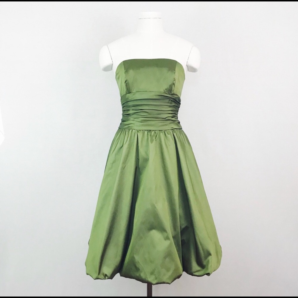 David’s Bridal Strapless Green Dress